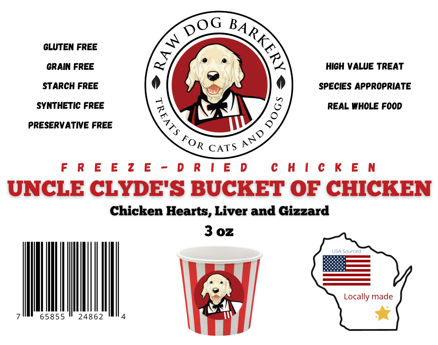 Uncle Clyde's Bucket of Chicken 3 oz