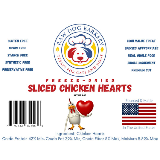 Chicken Hearts Sliced Freeze-Dried