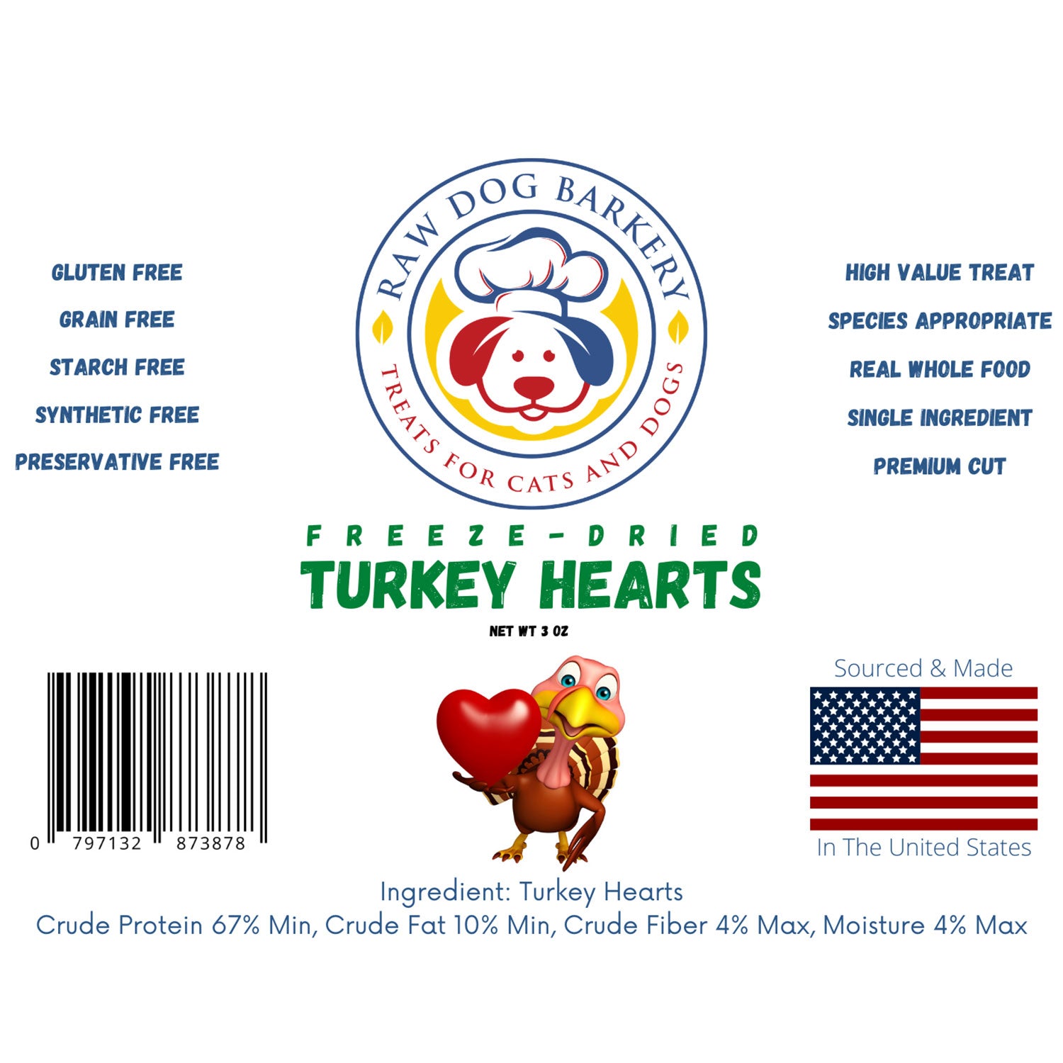 Turkey Hearts 3oz - Sliced