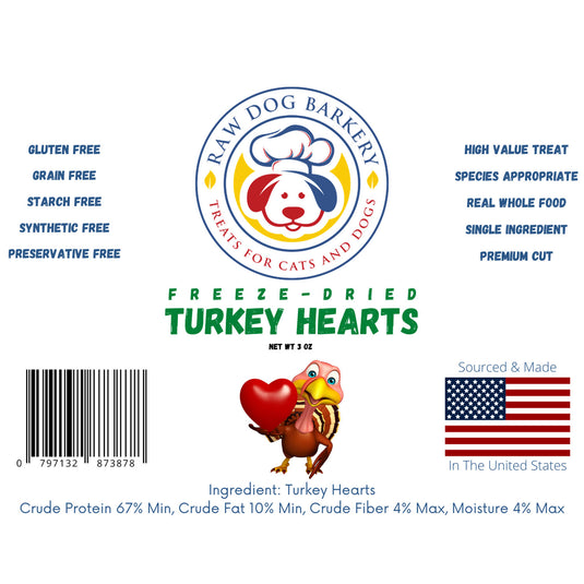 Turkey Hearts Sliced - Freeze-Dried