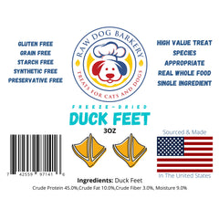 Duck Feet 3oz - Freeze Dried
